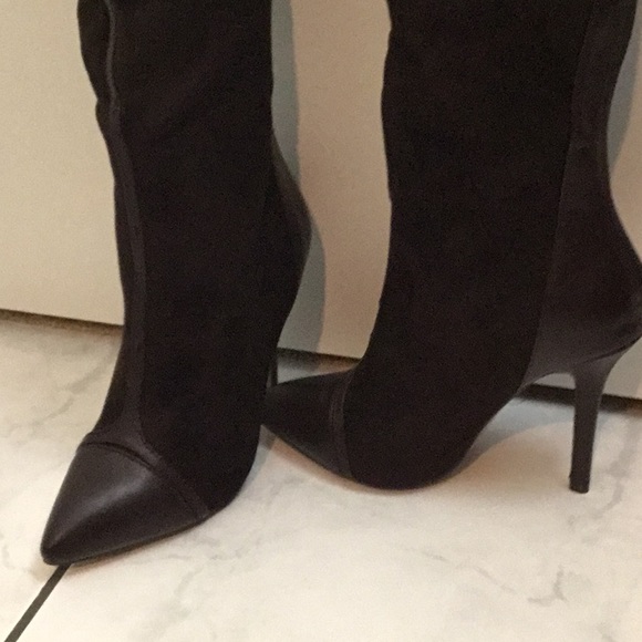 ShoeDazzle STUNNING Chocolate Brown knee boots 7.5 - Picture 2 of 8